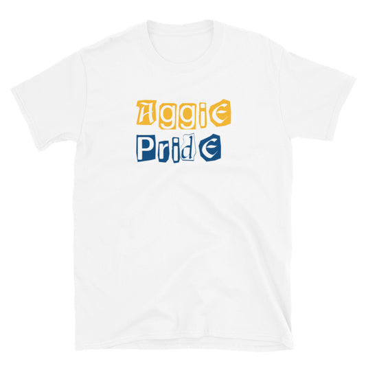 “Aggie Pride” Magazine Font Short-Sleeve Unisex T-Shirt